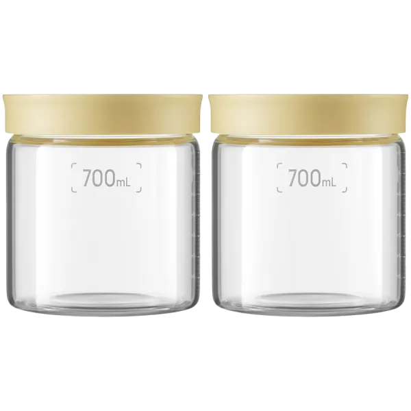 BUYDEEM Szklane słoiki 700ml z nakrętką wze Mellow Yellow, CS1014