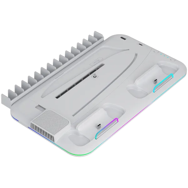 CANYON Podstawka chłodząca CS-51 RGB PS5 Slim/DE Ładowanie Biała
