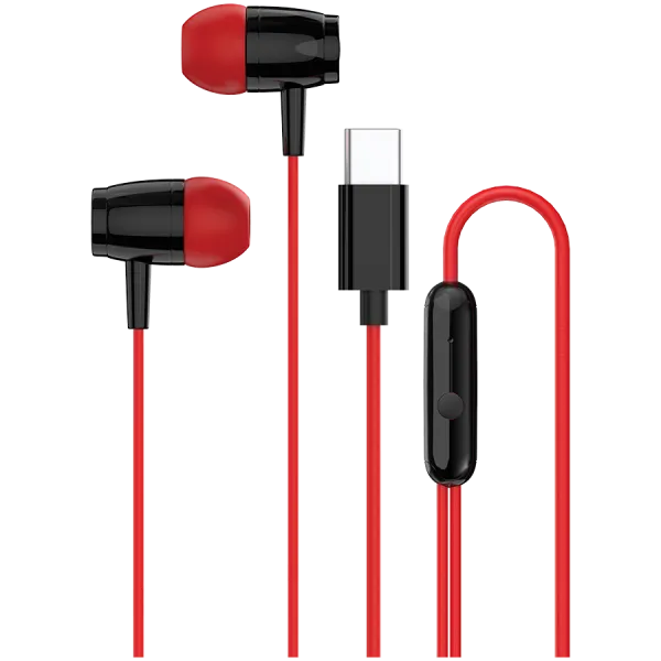 CANYON Słuchawki dokanałowe SEP-5 Przewód USB-C Czerwone