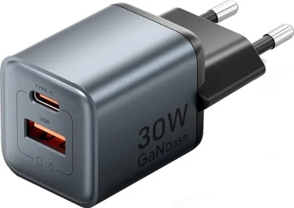 Ładowarka Vention 30W GaN 1x USB-A 1x USB-C BLACK