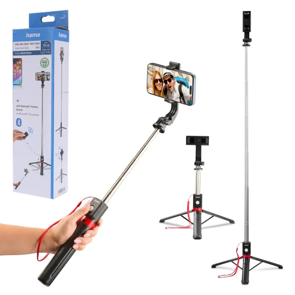 Hama 120 statyw foto do telefonu selfiestick tripod uchwyt 3w1 kijek+pilot