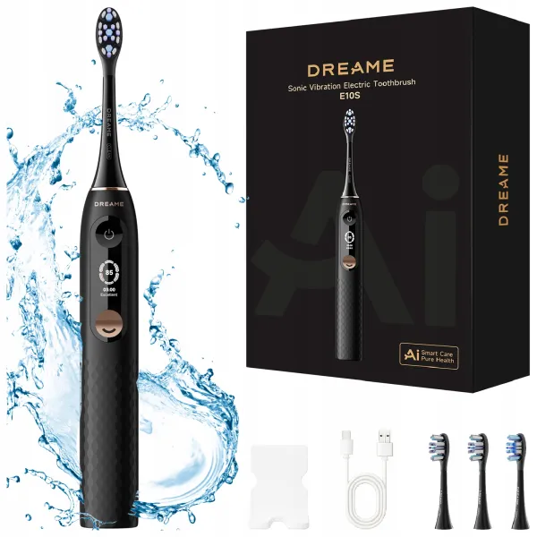 SZCZOTECZKA SONICZNA DREAME E10S CZARNA BATERIA 180 DNI 6 KOŃCÓWEK
