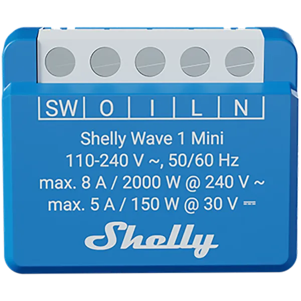 SHELLY Wave 1 Mini EU LR 1-kanałowy moduł mini ze stykiem bezpotencjałowym