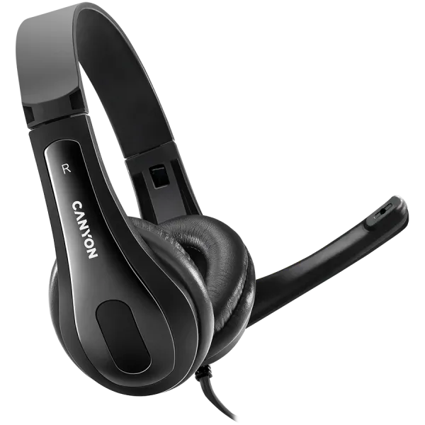 CANYON Zestaw słuchawkowy СHSC-1 PC Mik 2m Czarny