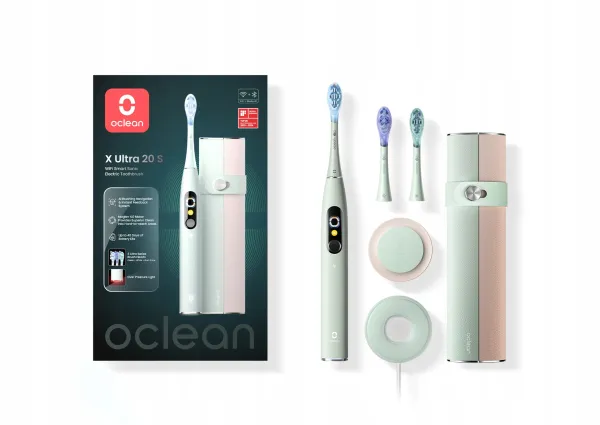 Szczoteczka soniczna OCLEAN X Ultra 20 Set Mięta 3 końcówki uchwyt etui