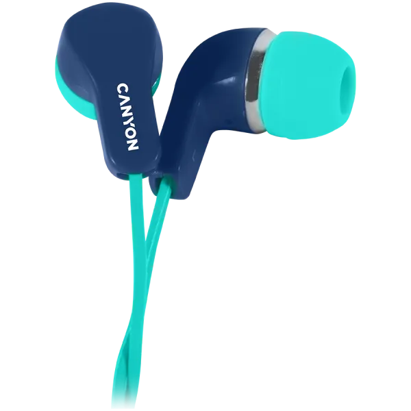 CANYON Słuchawki dokanałowe EPM-02 Mic Mini-Jack Nieb.-Zielone