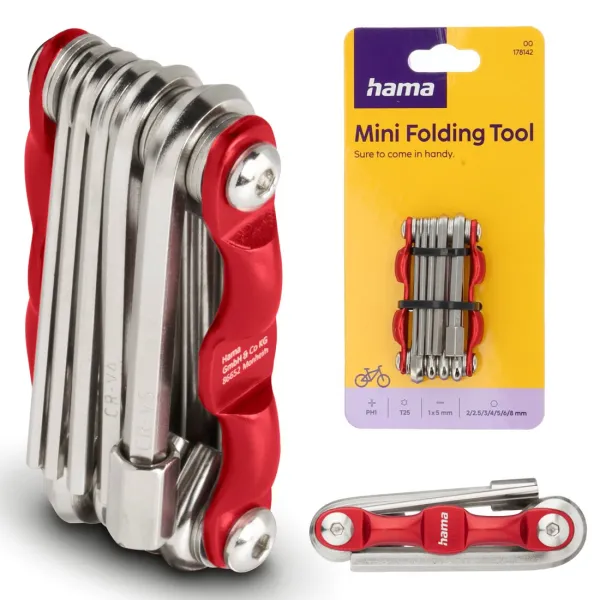 HAMA MULTITOOL ZESTAW KLUCZY SKŁADANYCH DO ROWERU MULTIKLUCZ KOMPAKTOWY
