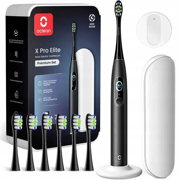 Szczoteczka soniczna OCLEAN X Pro Elite Premium Set czarny 7 końcówek +etui