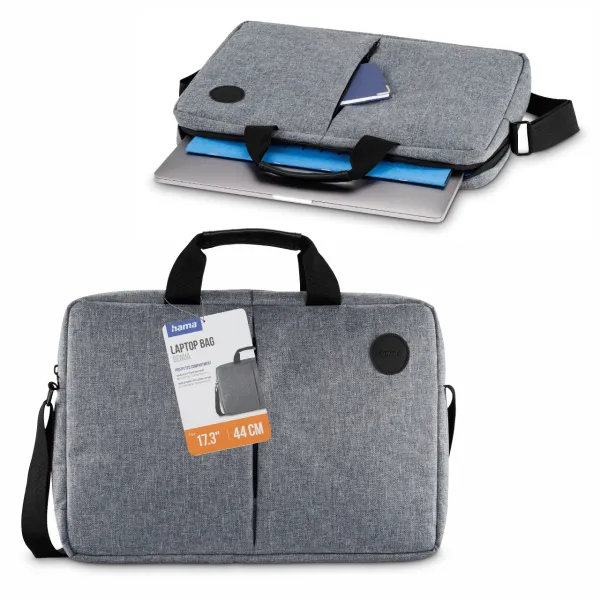 Torba do laptopa Hama Genua 17,3 szara z organizerem i pasem na ramię