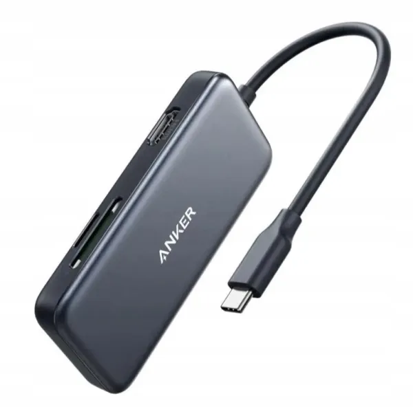 Hub USB ANKER Premium 5w1 USB-C, HDMI, Pasywny, Hot-swap, Szary