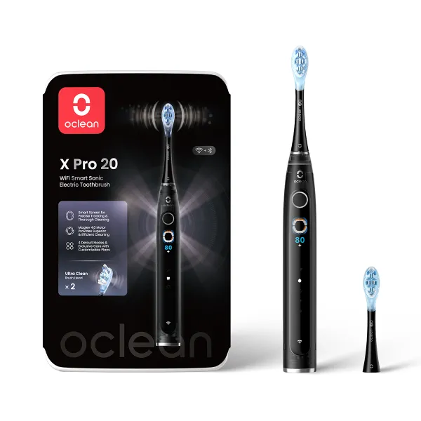 Szczoteczka soniczna do zębów OCLEAN X Pro 20 Czarna 2 końcówki