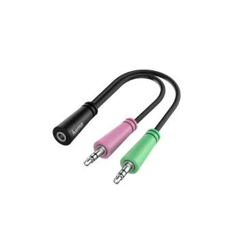 Hama ADAPTER GNIAZDO JACK 3,5MM 4 PINY - 2X JACK 3,5MM WTYK