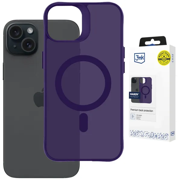 Apple iPhone 15 - 3mk Hardy Hazy MagCase Purple