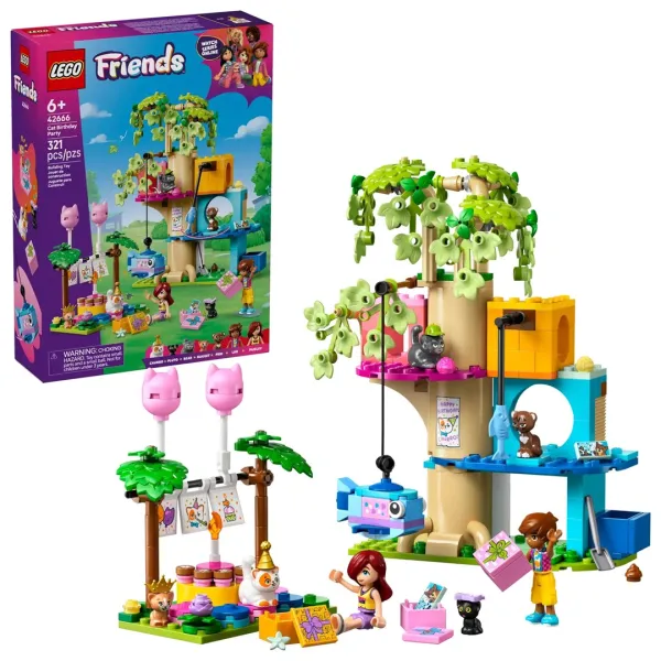 LEGO Friends 42666 - Kocie przyjęcie urodzinowe i domek na drzewie