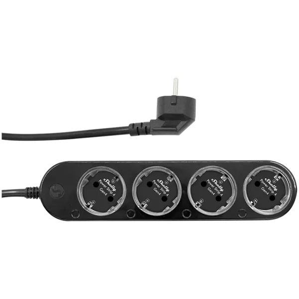 SHELLY Power Strip 4 Gen4 Black inteligentna listwa zasilająca czarna