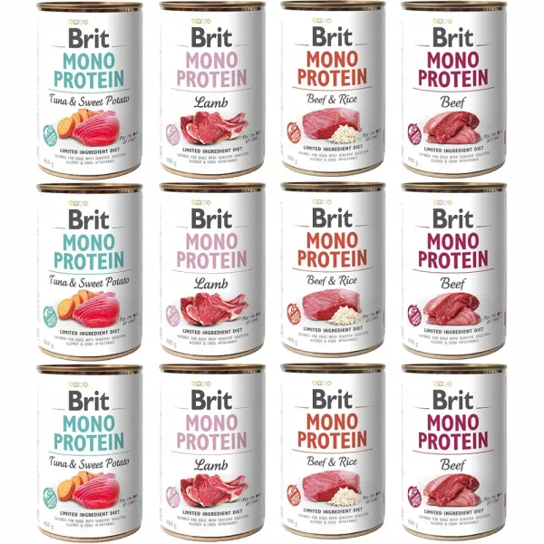 Brit Mono Protein MIX SMAKÓW 12x400g