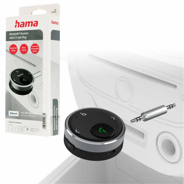 Hama transmiter adapter bluetooth odbiornik z mikrofonem do samochodu