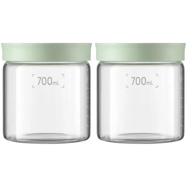 BUYDEEM Szklane słoiki 700ml z nakrętką wze Cozy Greenish, CS1014