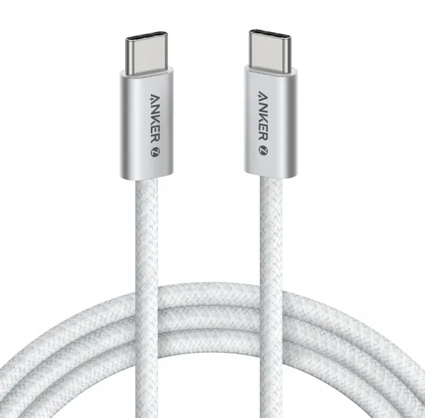 Kabel Anker Zolo USB-C do USB-C 240W Plecionka 1.8m Szybkie Ładowanie BIały