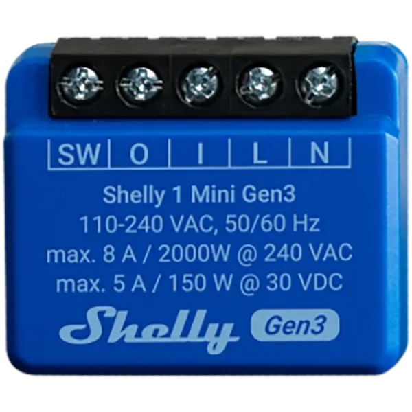 SHELLY 1 Mini Gen3 1-kanałowy moduł ze stykiem bezpotencjałowym