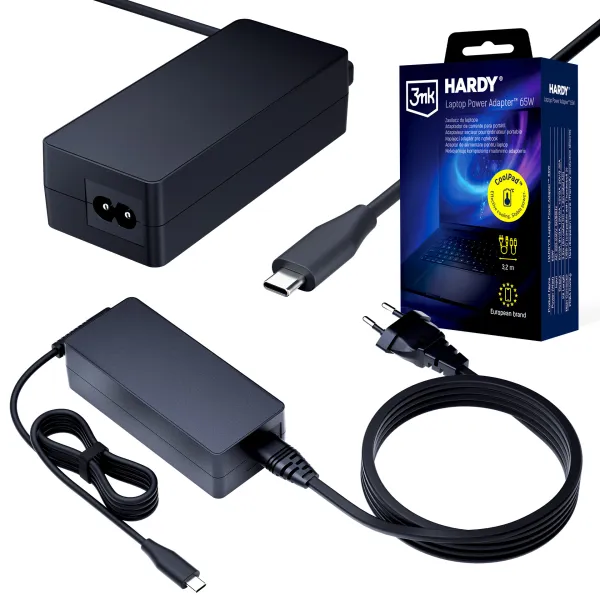 3mk HARDY® Laptop Power Adapter™ 65W 3,2 m Black