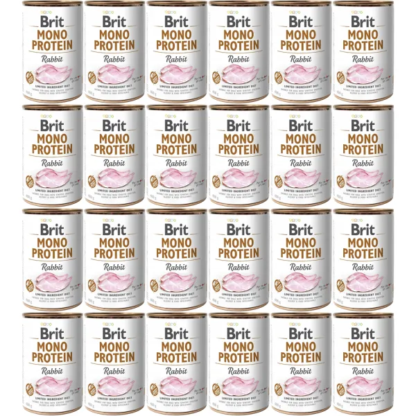 BRIT Mono Protein Rabbit - mokra karma z królikiem dla psa - 24x400 g