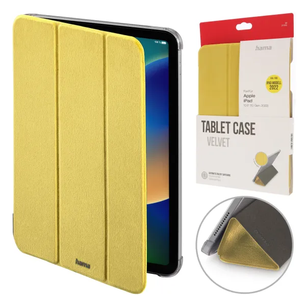 Etui do iPada Hama Velvet do wielkości ekranu 10.9" 10 gen. 2022 żółte
