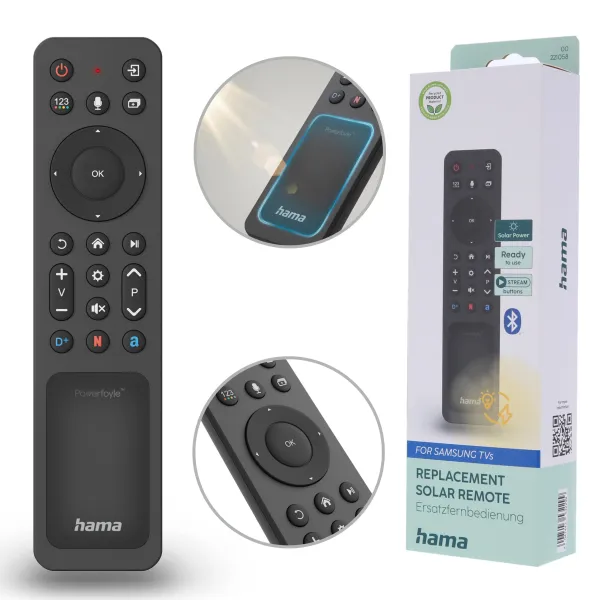 Hama pilot do telewizorów Samsung BT USB C ładowany solarnie mikrofon