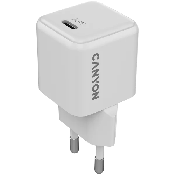 CANYON Ładowarka sieciowa CU20C GaN 20W 1xPD EU Biała